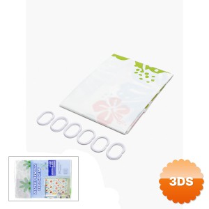 PVC Duş Perdesi Çift Kanatlı 12 Halkalı 90x180 cm