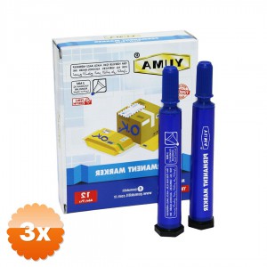 3 Adet Mavi Koli Kalemi - Yuvarlak Uç - 3 mm - 1 Adet
