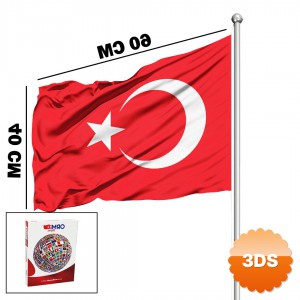 Türk Bayrağı 40x60 cm Alpaka Kumaş