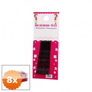 8 Paket Siyah Tel Toka Seti 10'lu Paket Gizli Yapı Metal