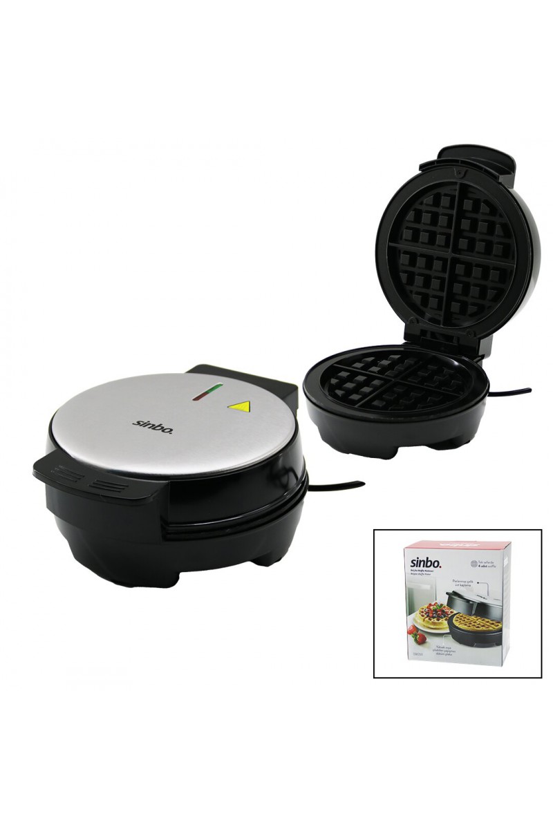 Sinbo Belçika Waffle Makinesi 4 Waffle Kapasiteli Yapışmaz Plaka