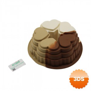 5 Dilim Kalp Tasarımlı Kek Kalıbı Silikon 9 cm Derinlik