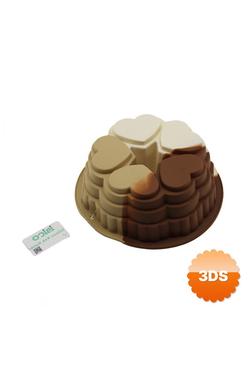 5 Dilim Kalp Tasarımlı Kek Kalıbı Silikon 9 cm Derinlik