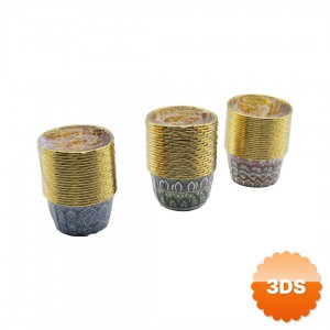 20'li Muffin Kek Kapsülü Seti Kağıt Gold Folyolu