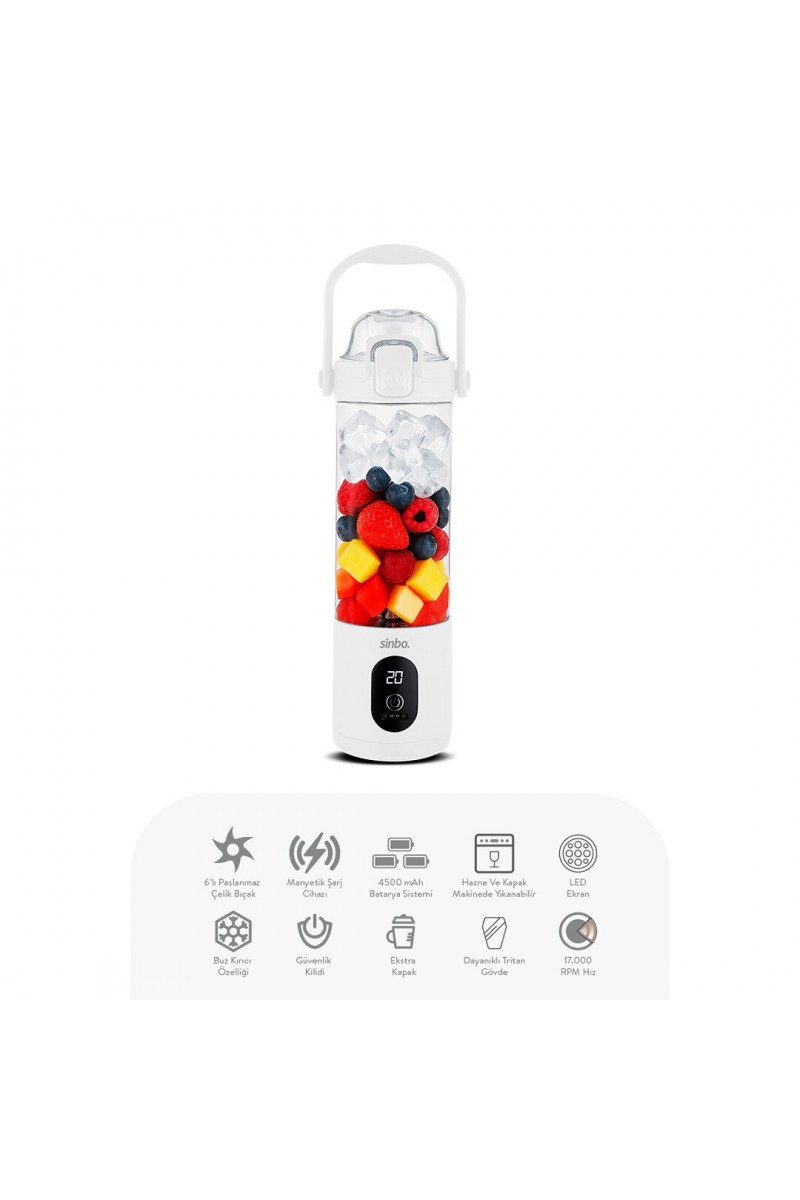 Sinbo Şarjlı Smoothie Blender Taşınabilir 700 ml