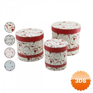 3 Lü Karton Hediye Kutusu Seti Çiçek Desenli Karışık Desen
