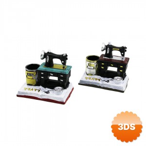 Dikiş Makinesi Tasarımlı Dekoratif Biblo Kalemlik Vintage Model 12x13.5x9 cm