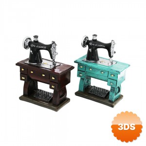 Dikiş Makinesi Tasarımlı Vintage Dekoratif Biblo Tasarım Kumbara Reçine Malzeme