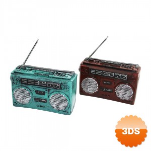 Radyo Tasarımlı Vintage Dekoratif Kumbara Biblo Reçine 17x17x5.5 cm