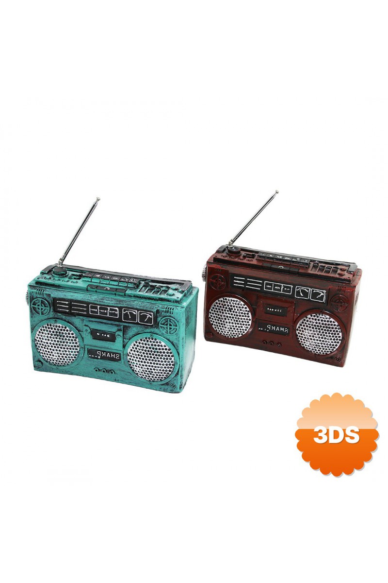 Radyo Tasarımlı Vintage Dekoratif Biblo - Retro Kumbara - Reçine Malzeme