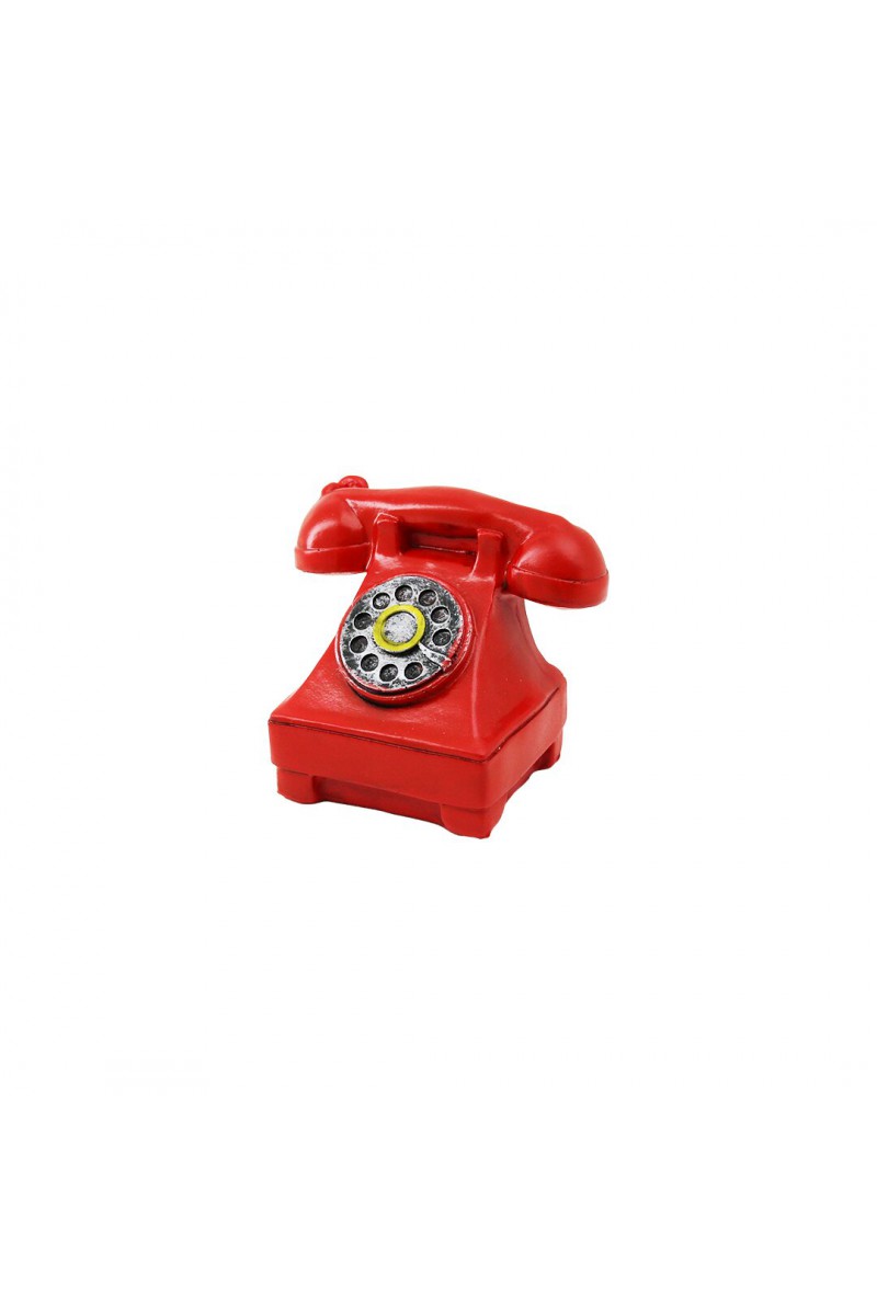 Kırmızı Ankesörlü Telefon Biblosu Vintage Tasarım Reçine