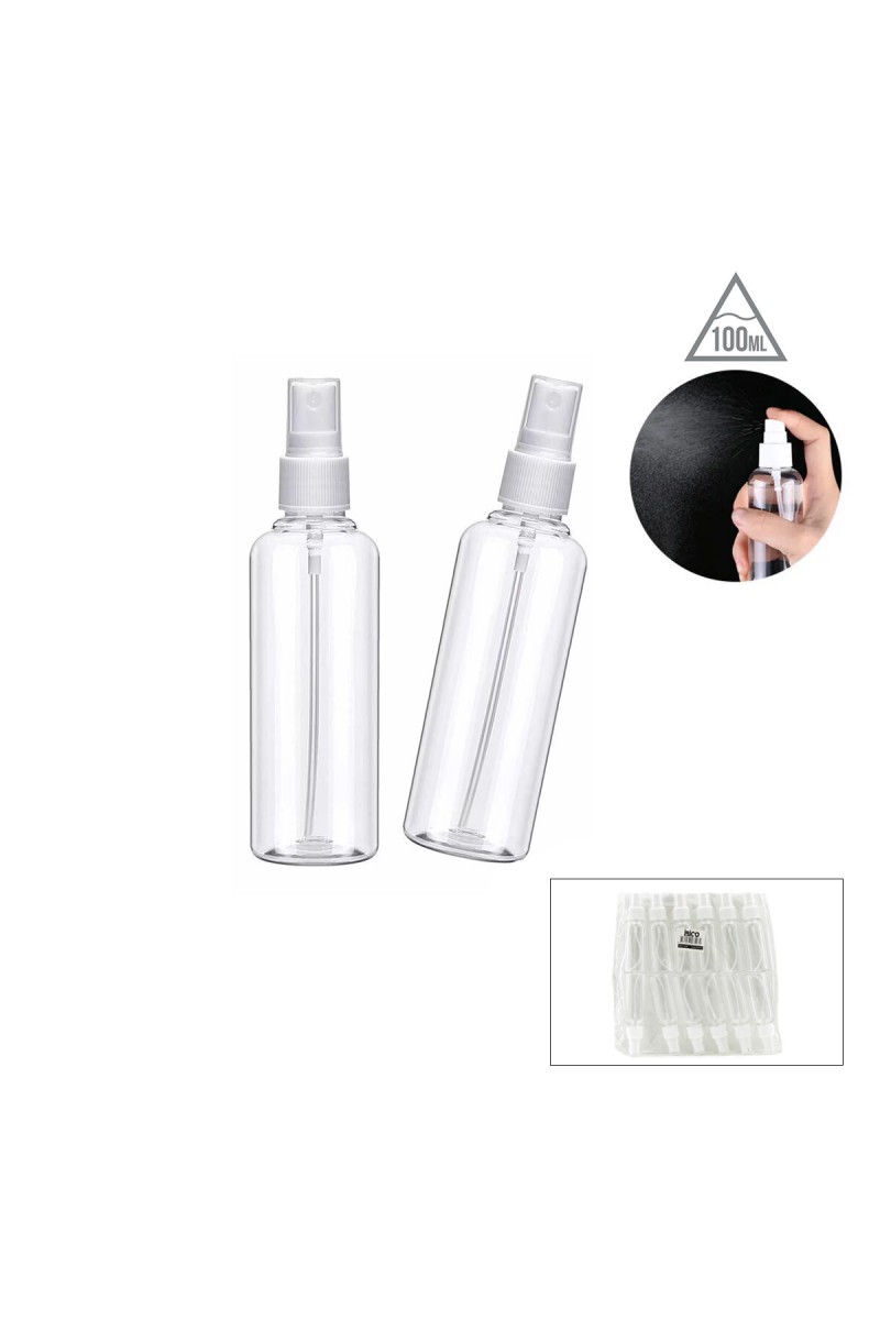 5 Adet - Boş Sprey Şişesi 100 ml - Şeffaf