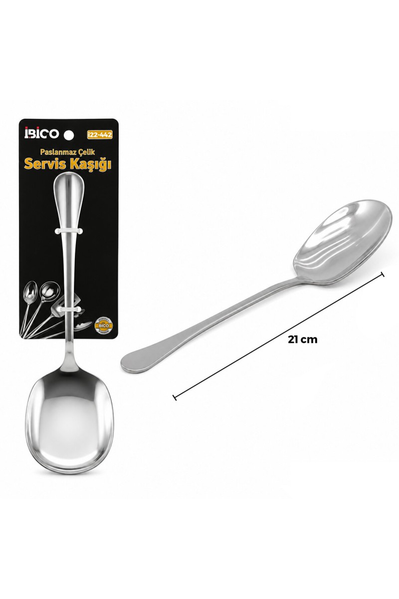Metal Servis Kaşığı 21 cm Krom Renk