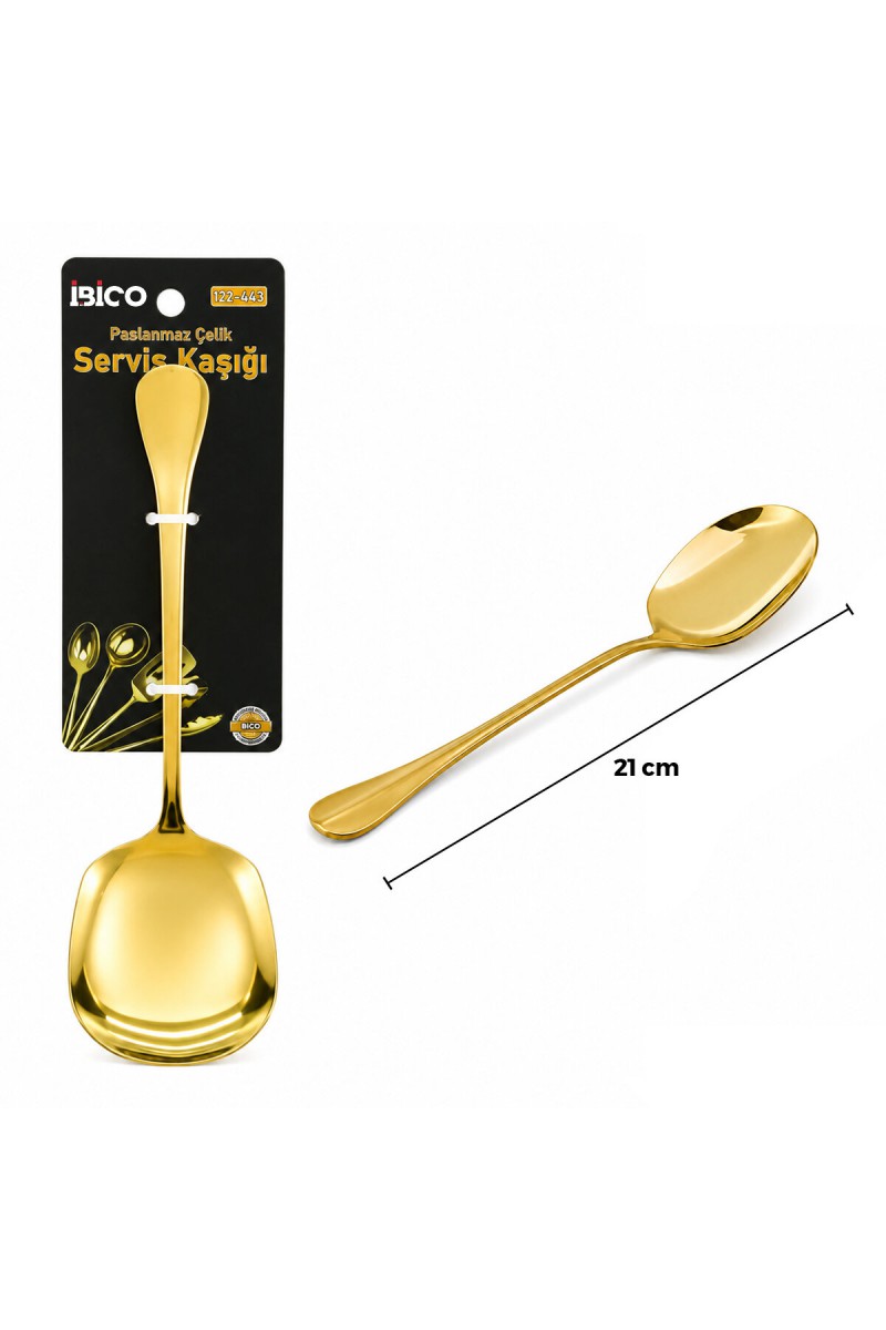 Metal Servis Kaşığı 21 cm Gold Renk