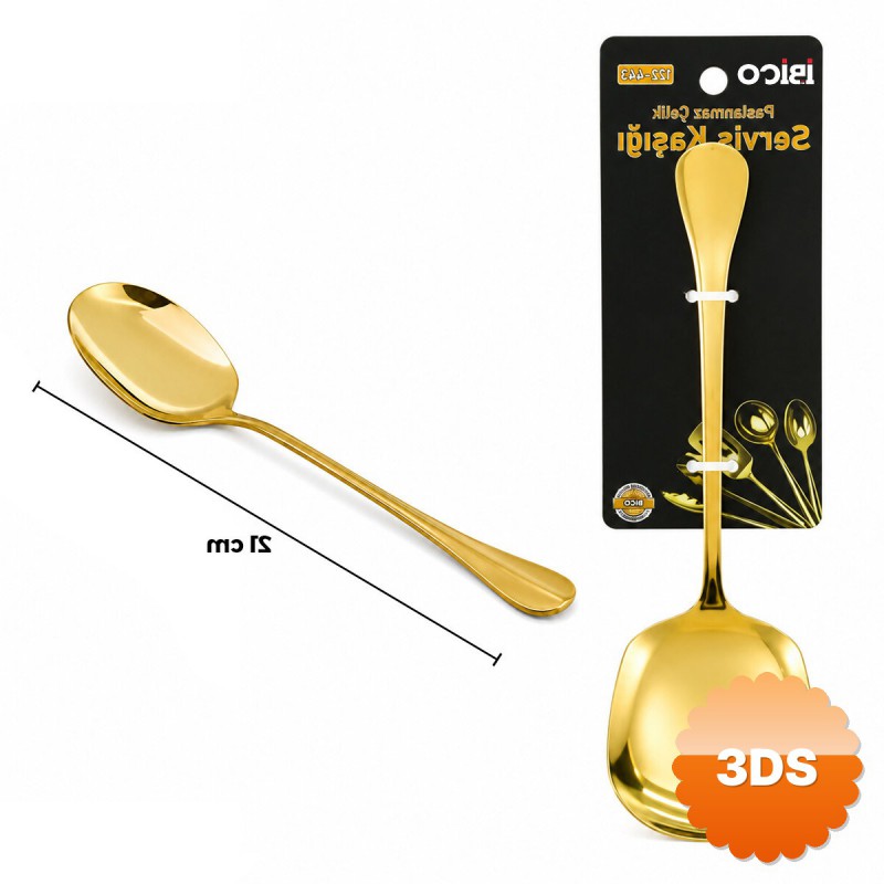Metal Servis Kaşığı 21 cm Gold Renk