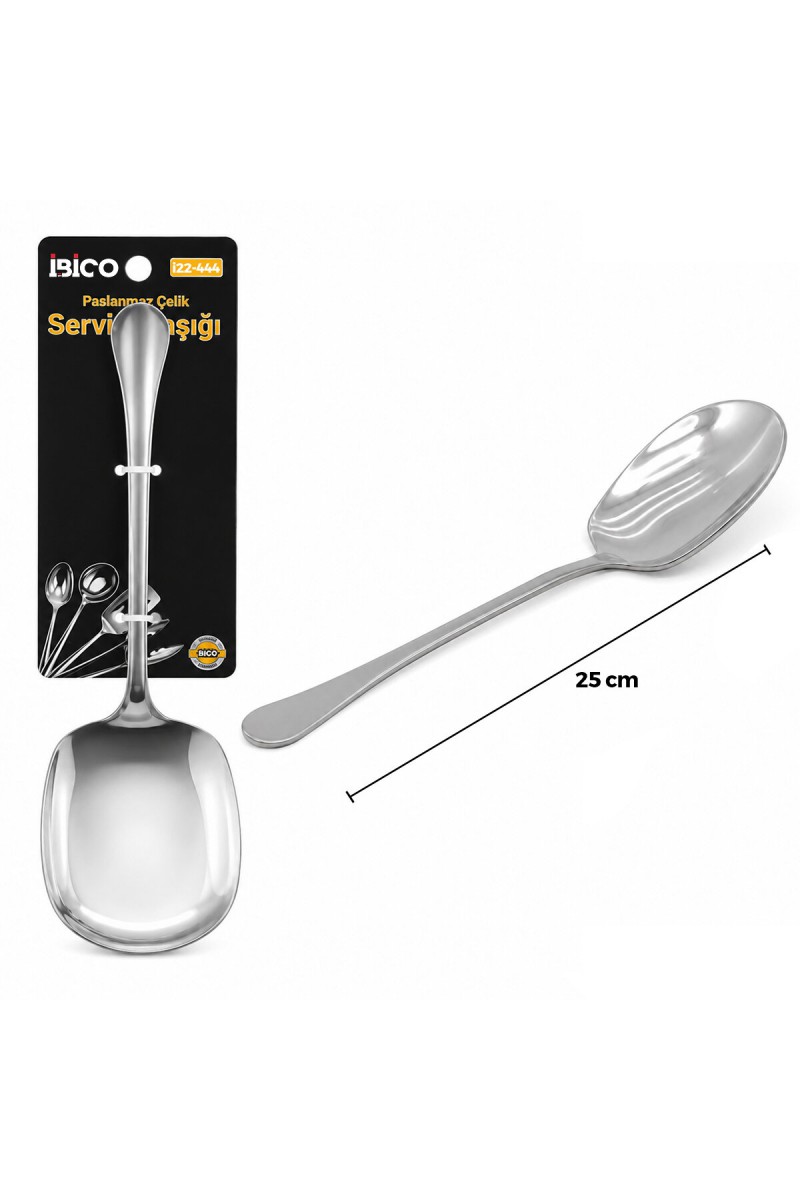 Metal Servis Kaşığı 25 cm Krom Renk