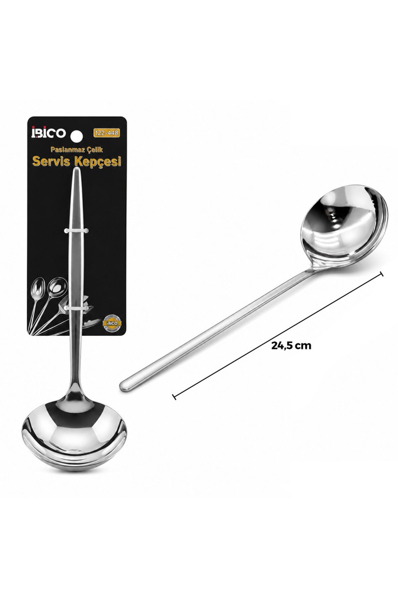 Metal Servis Kepçesi Krom Renk 24.5 cm