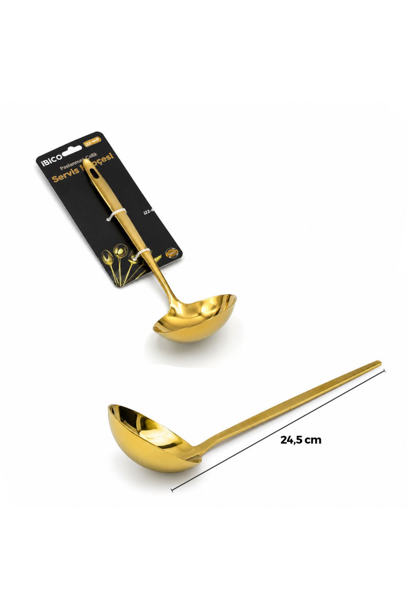 Metal Servis Kepçesi Gold Renk 24.5 cm