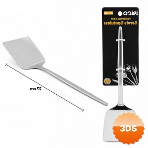 Metal Servis Spatulası Krom Renk 27 cm Paslanmaz Çelik