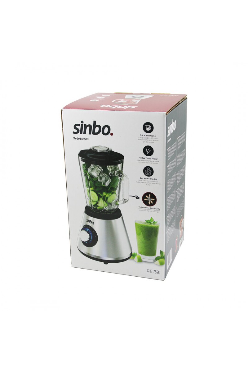Sinbo Turbo Doğrayıcı Blender Buz Kırıcı 1.5 Litre Cam Hazne