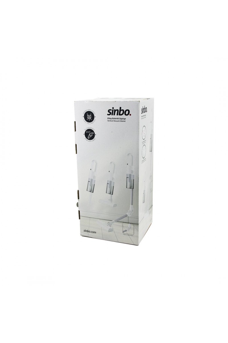 Sinbo Dikey Elektrikli Süpürge Beyaz 500W Ergonomik Tasarım