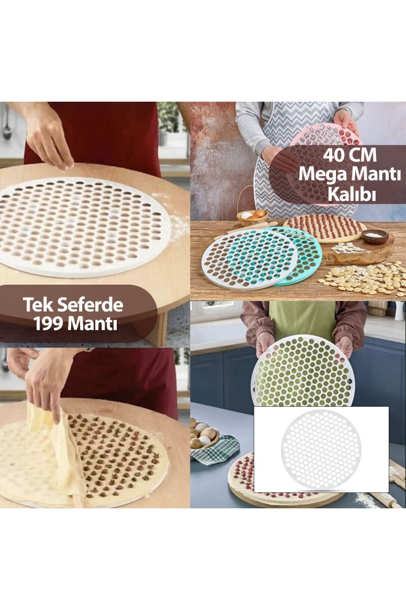 Mega Mantı Kalıbı 40 cm 199 Mantı Kapasiteli