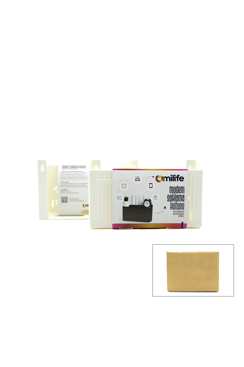Modem Saklama Kutusu Plastik Tek Renk 25x15x6 cm