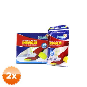 2 Adet XL Beden Temizlik ve Bulaşık Eldiveni Doğal Pamuk Astarlı Plastik