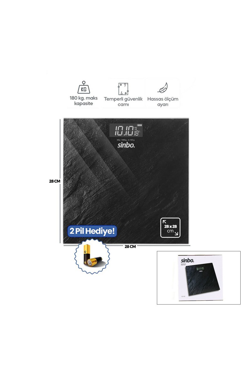Sinbo Dijital Tartı 180 kg Maks Kapasite LCD Ekran