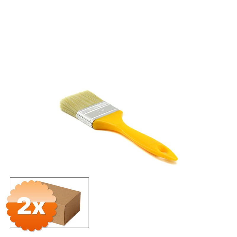 2 Adet Kestirme Boya Fırçası 50 mm No 2 Sarı Saplı