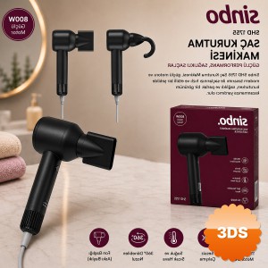 Sinbo Saç Kurutma Makinesi Siyah Renk Sessiz Çalışma Özelliği