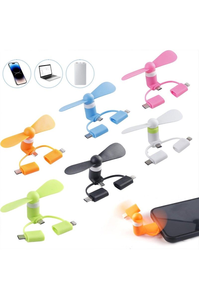 Mini Telefon Fanı Lightning Type-C Micro USB Girişli Sessiz