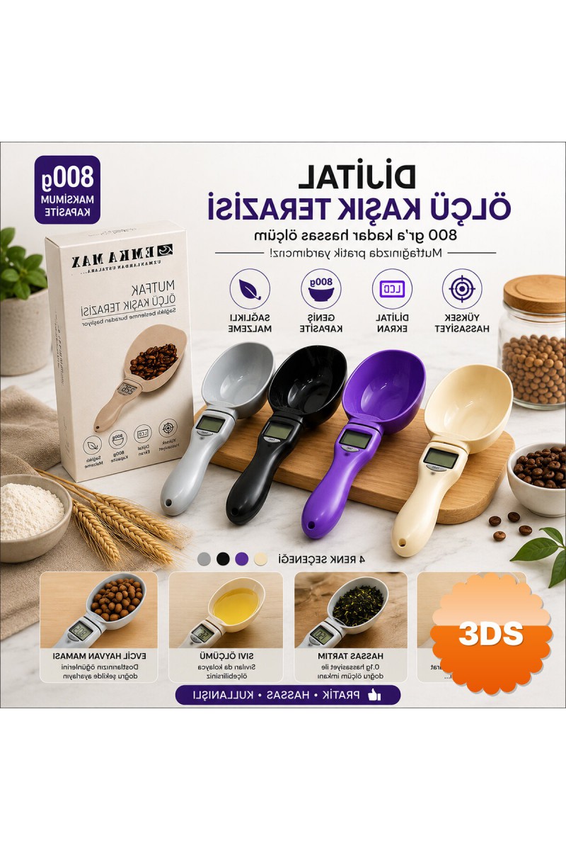 Dijital Ölçü Kaşığı Terazili 800 gr Ölçme Kapasitesi