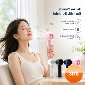 Mini El Fanı Ayarlanabilir Hız Dijital Gösterge 5W Karışık Renk