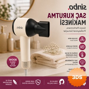 Sinbo Saç Kurutma Makinesi Pembe Renk 3 Kademeli Hız ve Sıcaklık