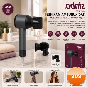 Sinbo Saç Kurutma Makinesi Gri 800W Sessiz Çalışma SHD 1706
