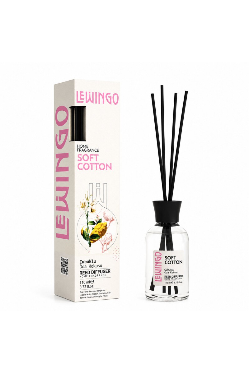Soft Cotton Bambu Çubuklu Oda Kokusu 110 ml Cam Şişe