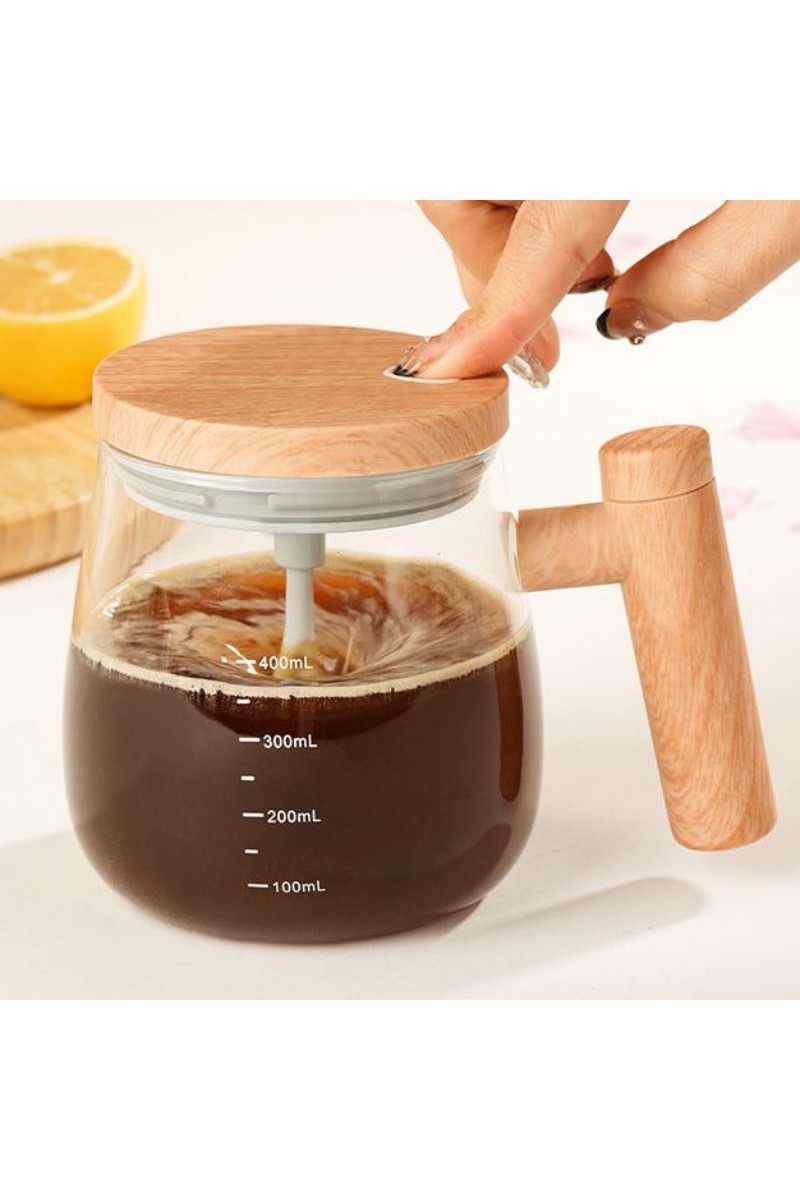 Otomatik Karıştırıcılı Cam Kupa Bardak Şarjlı 400 ml