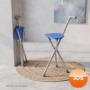 Katlanabilir Baston Sandalye Oturaklı 88 cm