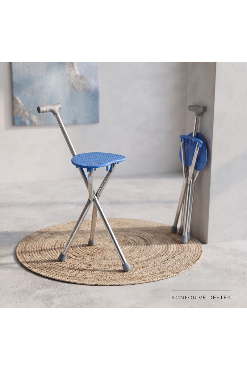 Katlanabilir Baston Sandalye Oturaklı 88 cm