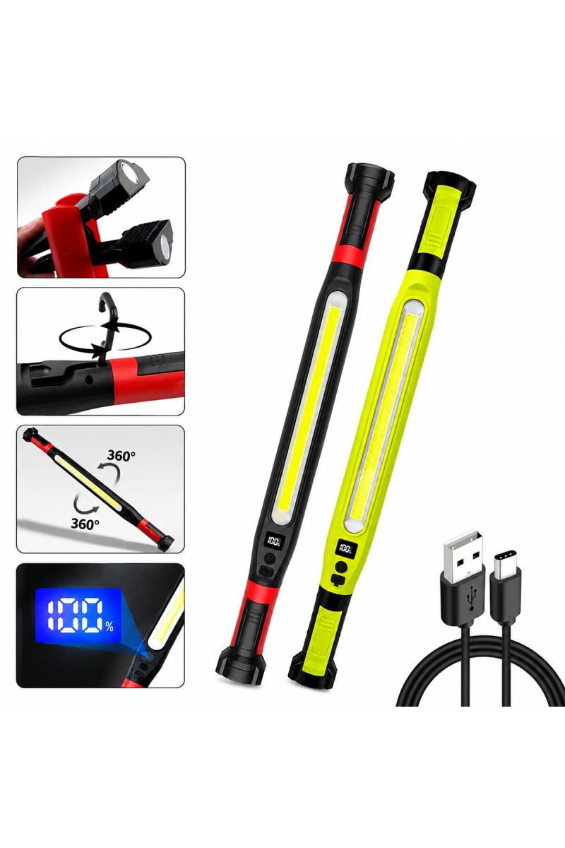 Çok Amaçlı LED Çalışma Lambası Mıknatıslı Dijital Göstergeli Type-C