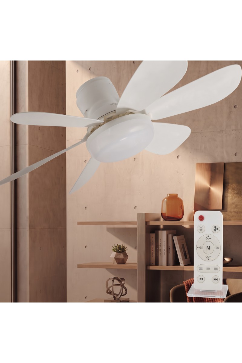 LED Tavan Vantilatörü Avize 52 cm Zaman Ayarlı Uzatma Duy Aparatlı