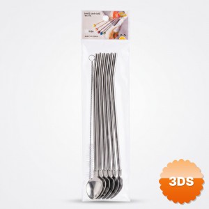 6lı Kaşıklı Pipet Seti Metal Paslanmaz Çelik Temizleme Fırçalı 6lı Kaşıklı Pipet Seti Metal Paslanmaz Çelik Temizleme Fırçalı