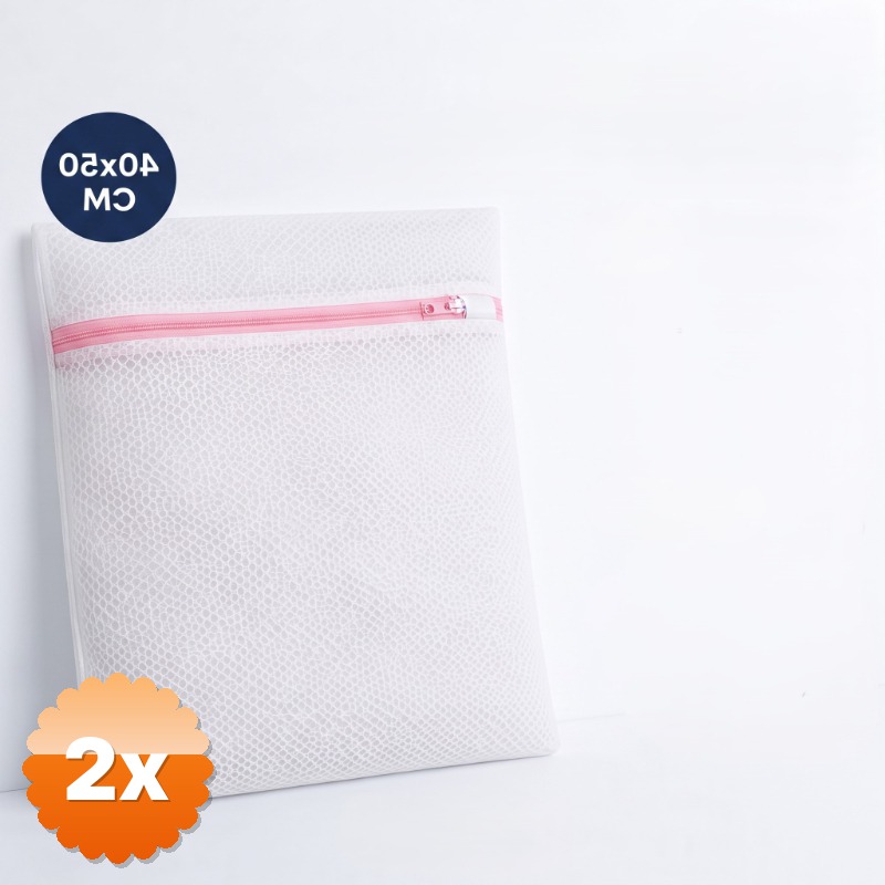 2 Adet Çamaşır Yıkama Filesi 40x50 cm Fermuarlı Tekrar Kullanılabilir