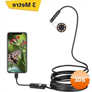 3 Metre Yılan Kamera Android Destekli LED Işıklı IP67 Su Geçirmez