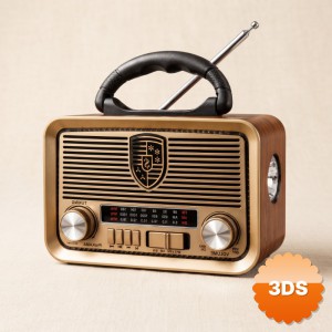 Solar Panelli LED Fenerli FM Radyo Nostaljik Tasarım Şarjlı Bluetooth