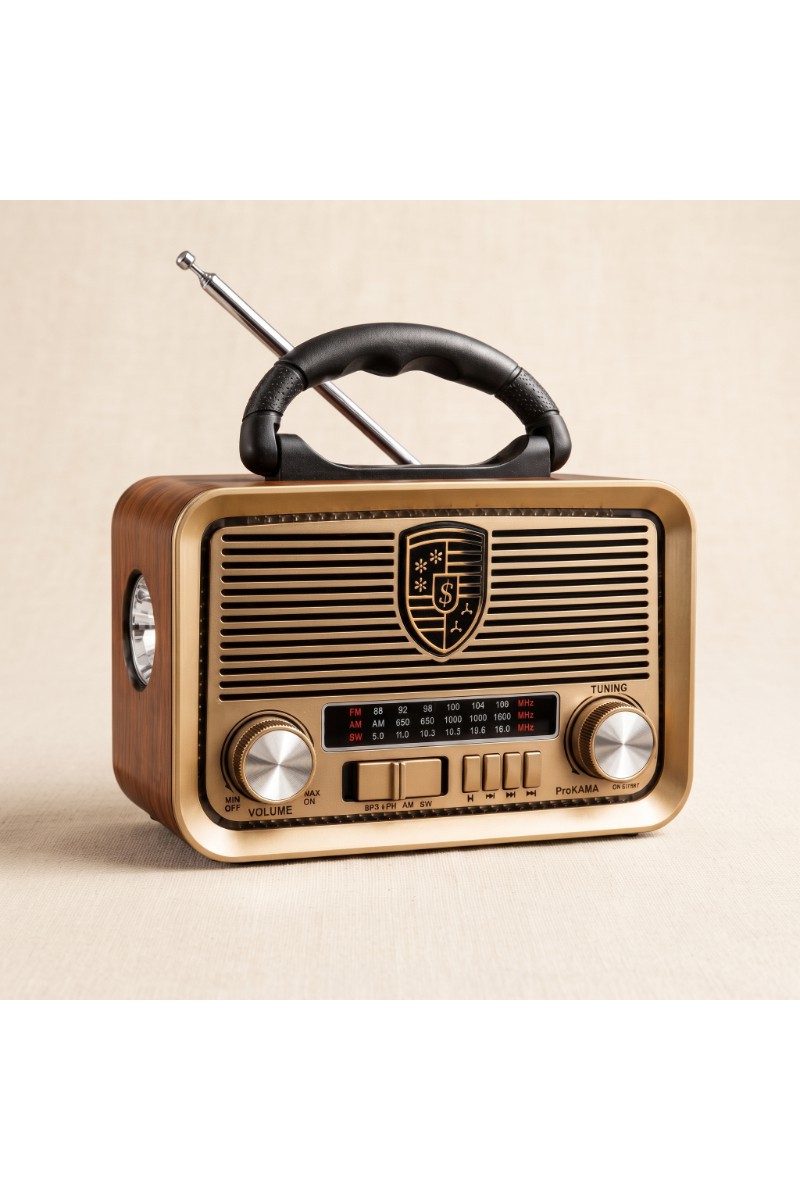 Solar Panelli LED Fenerli FM Radyo Nostaljik Tasarım Şarjlı Bluetooth