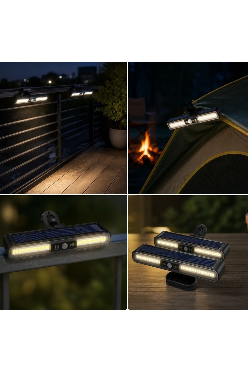 2li Mandallı LED Solar Lamba - 36 LED - Hareket Sensörlü - 3 Modlu