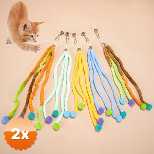2 Adet Zilli Kedi Oyuncağı Peluş Ponponlu