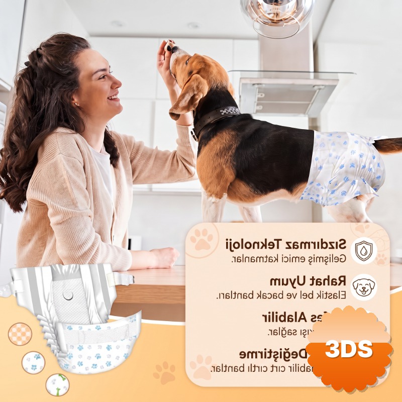 Small Beden Evcil Hayvan Kilot Bez Ultra Emici Hızlı Kuruyan
